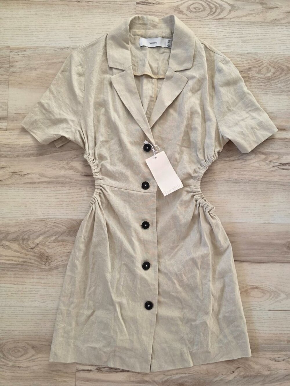 Bershka Cut Out Detail Summer Dress - NWT Beige Medium